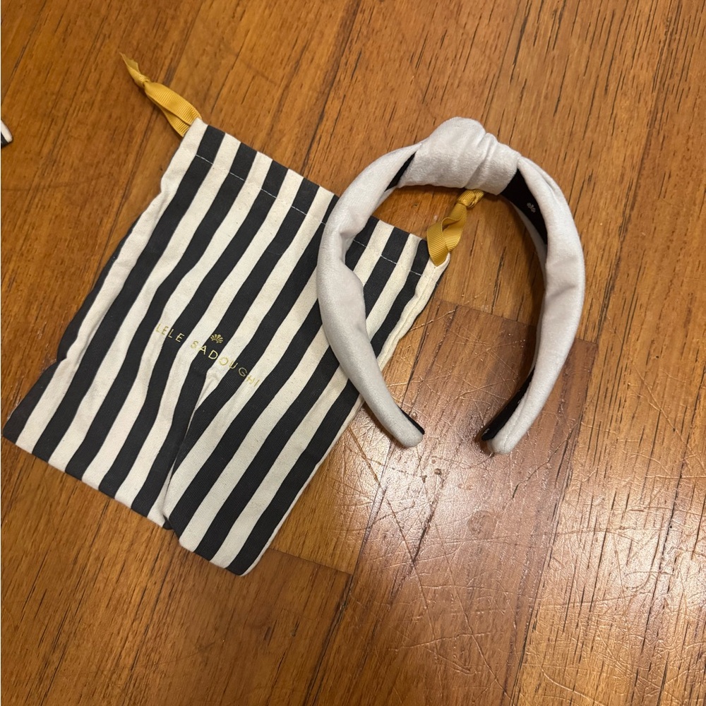 Lele Sadoughi White Velvet Headband